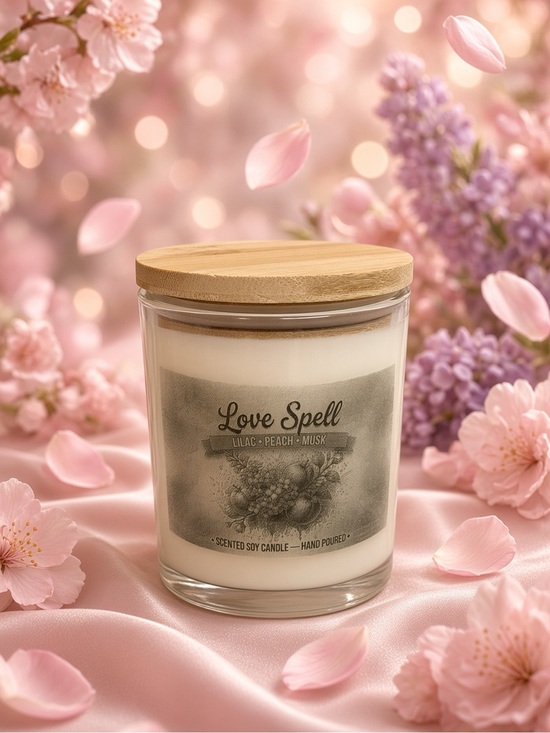 Handmade Other - 9oz Love Spell Soy Candle | Lilac Peach Musk Hand Poured